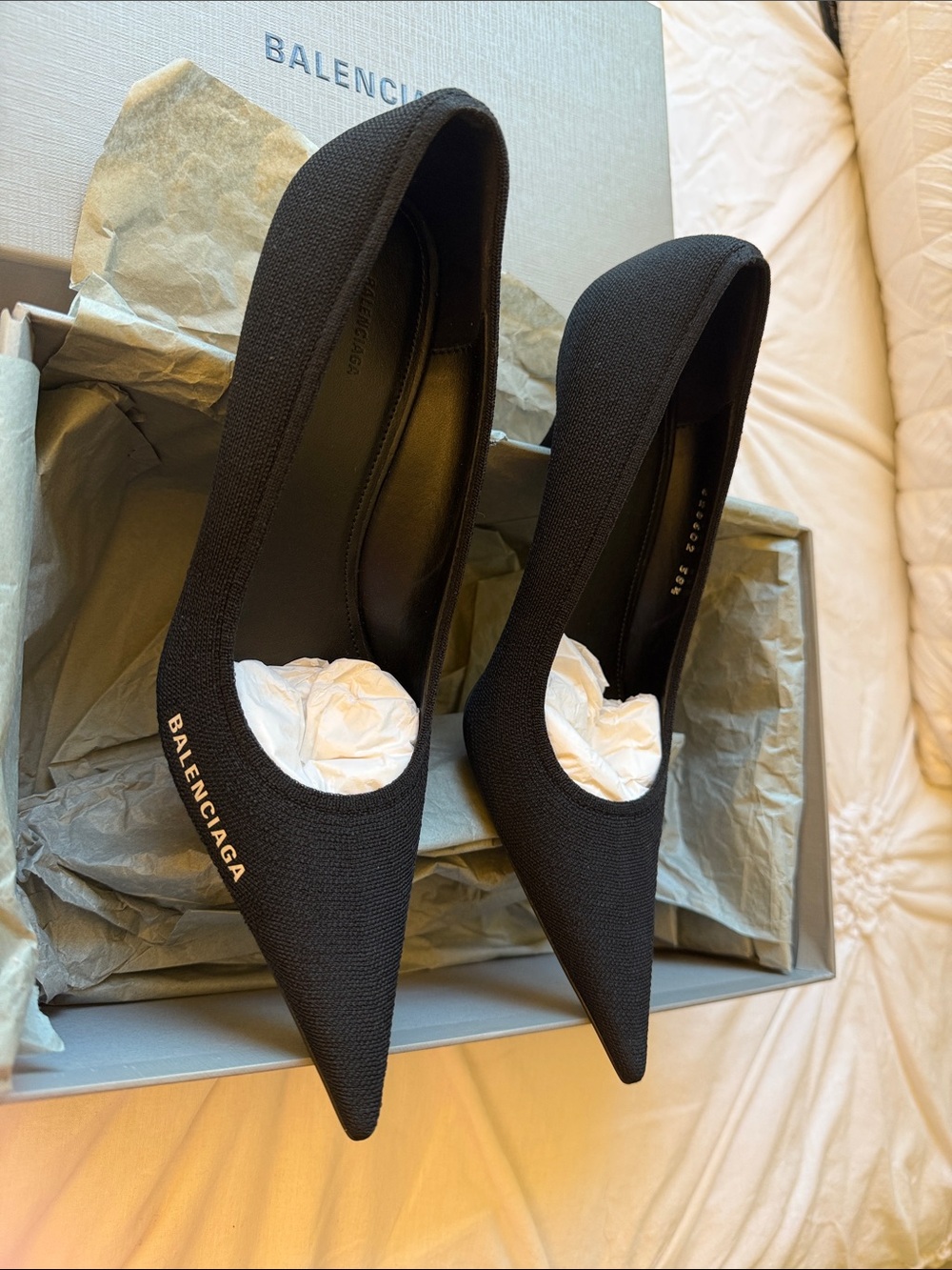Balenciaga Black Knit Pump